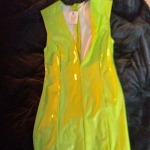 Neon Green Mini Women's Party Dress Small Body con
